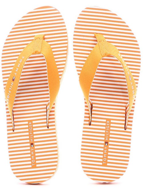 Chinelos de dedo tommy hilfiger ithaca para mulher laranja/branco - Kiabi