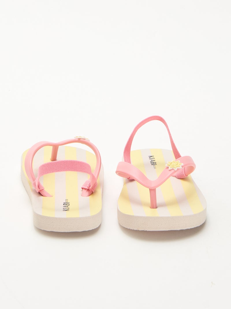 Chinelos de enfiar para creche Amarelo - Kiabi