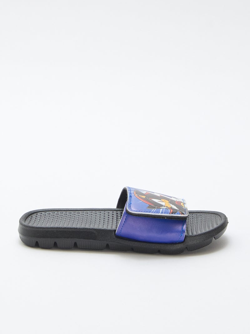 Chinelos de enfiar 'Sonic' com velcro Preto - Kiabi