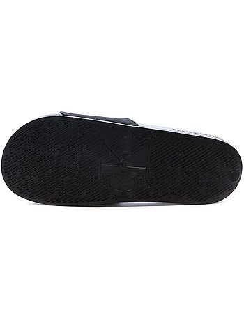 Chinelos de homem calvin klein jeans monogram slide pretos