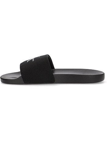 Chinelos de homem calvin klein jeans monogram slide pretos