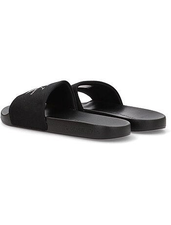 Chinelos de homem calvin klein jeans monogram slide pretos