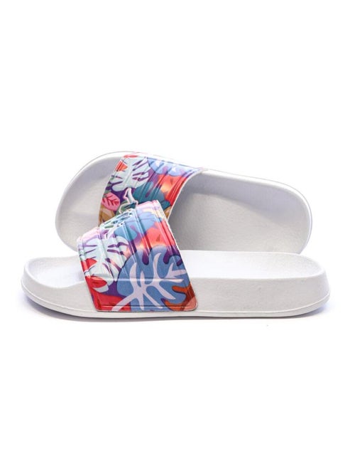 Chinelos de Menina Kappa Sarty 2 Brancos com Flores - Kiabi Chinelos de Menina Kappa Sarty 2 Brancos com Flores - Kiabi
