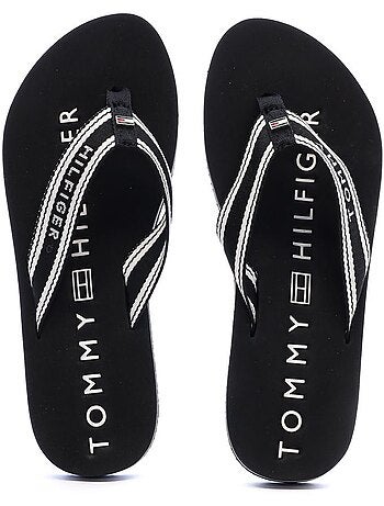 Chinelos de mulher tommy hilfiger webbing summer pretos