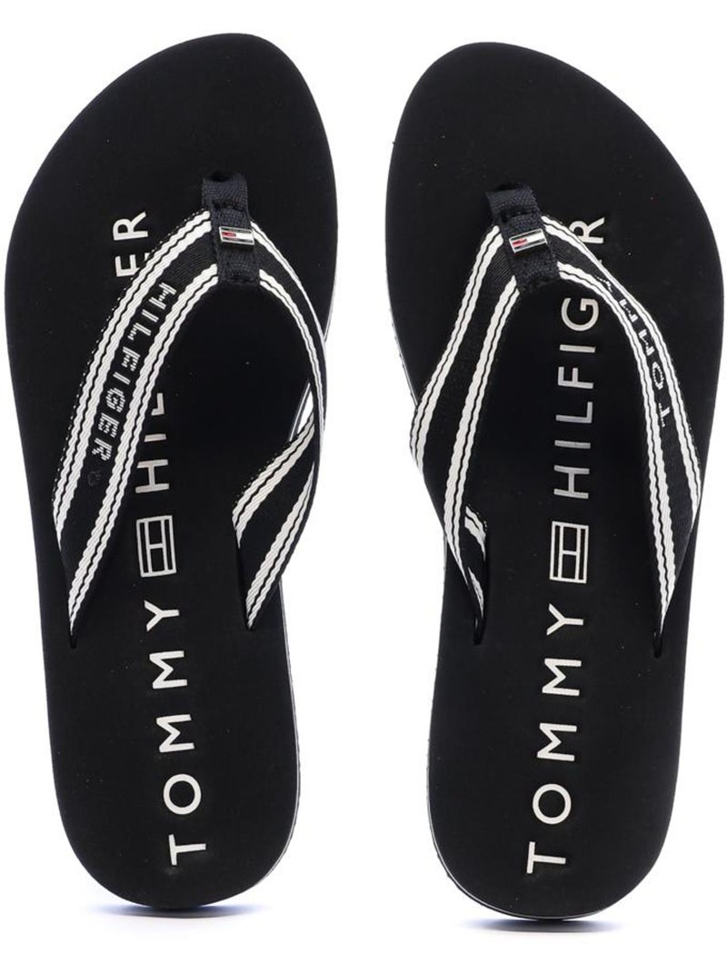Chinelos de mulher tommy hilfiger webbing summer pretos Preto - Kiabi