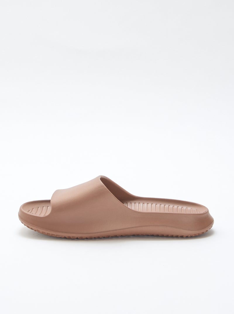 Chinelos de Piscina com Plataforma Castanho - Kiabi