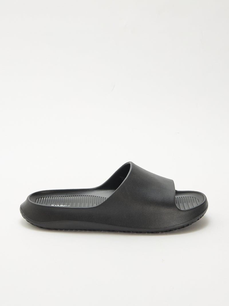 Chinelos de Piscina com Plataforma Preto - Kiabi