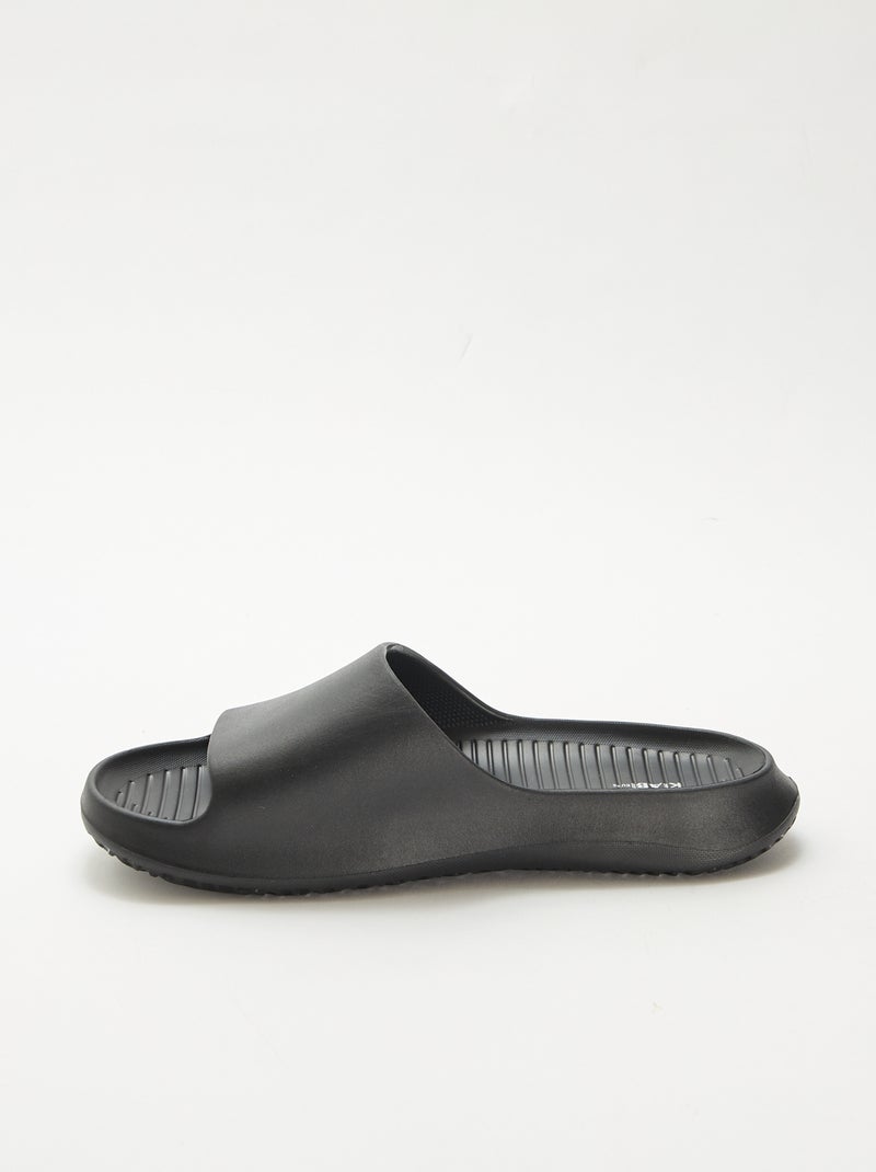 Chinelos de Piscina com Plataforma Preto - Kiabi