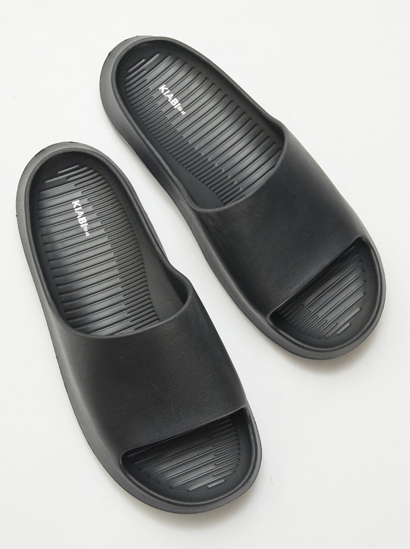 Chinelos de Piscina com Plataforma Preto - Kiabi
