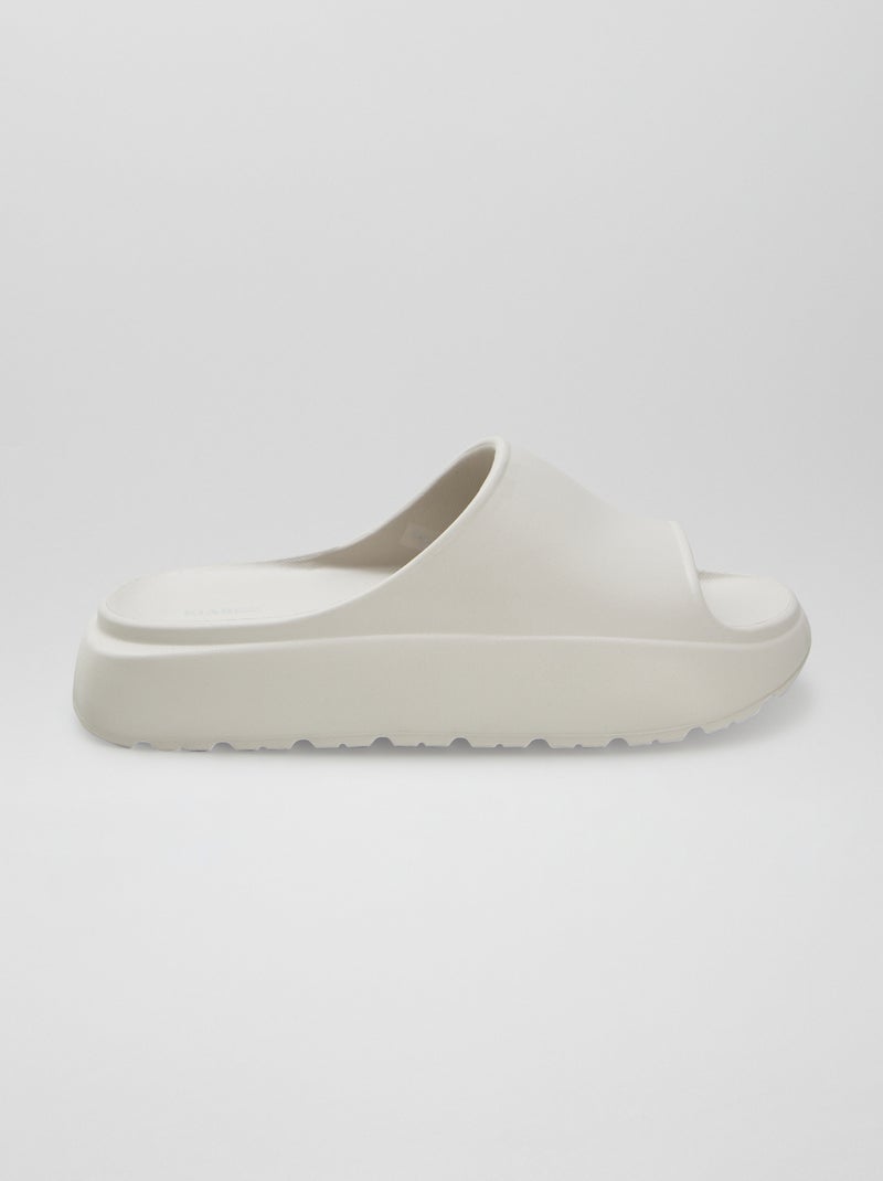 Chinelos de piscina com salto de cunha BEGE - Kiabi