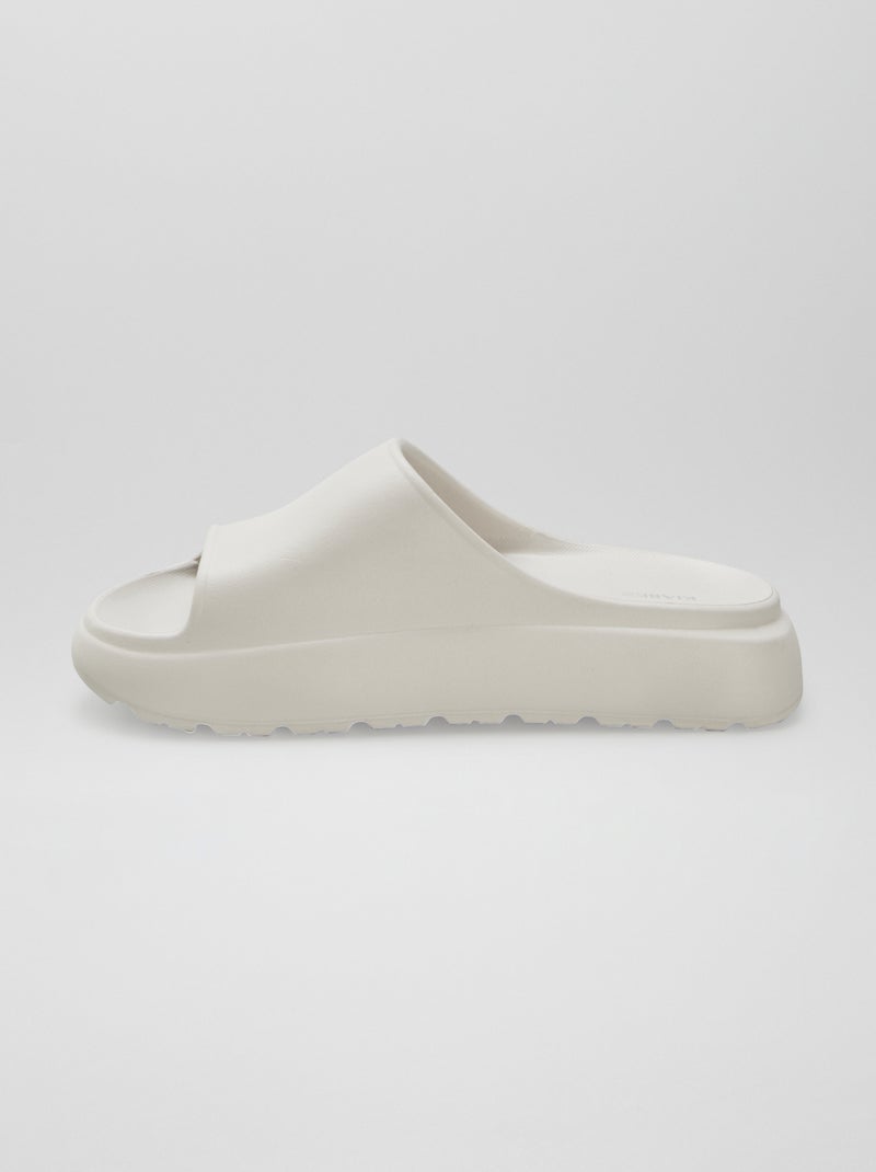 Chinelos de piscina com salto de cunha BEGE - Kiabi