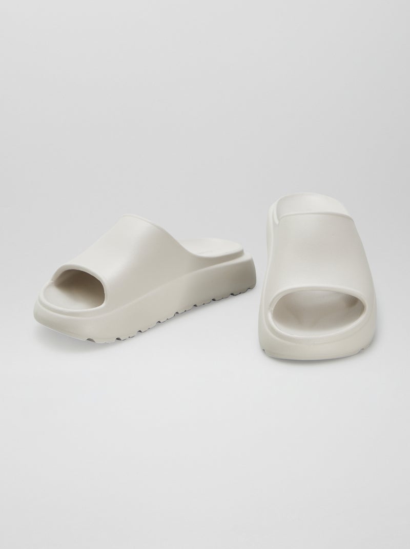 Chinelos de piscina com salto de cunha BEGE - Kiabi