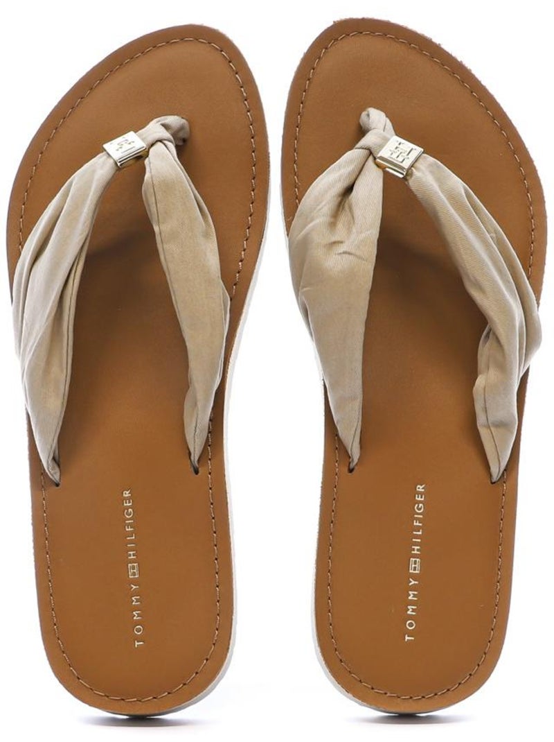 Chinelos de Praia Elevados Bege Tommy Hilfiger para Mulher Bege - Kiabi
