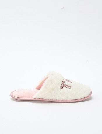 Chinelos de quarto com glitter "the boss