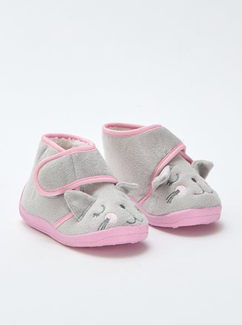 Chinelos de quarto com velcro e rato animado - Kiabi