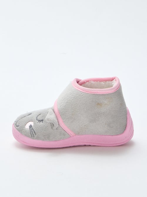 Chinelos de quarto com velcro e rato animado - Kiabi