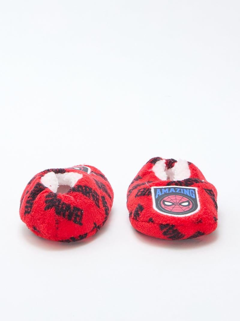 Chinelos de quarto macios 'Suncity' 'Marvel' 'Spiderman' Vermelho - Kiabi