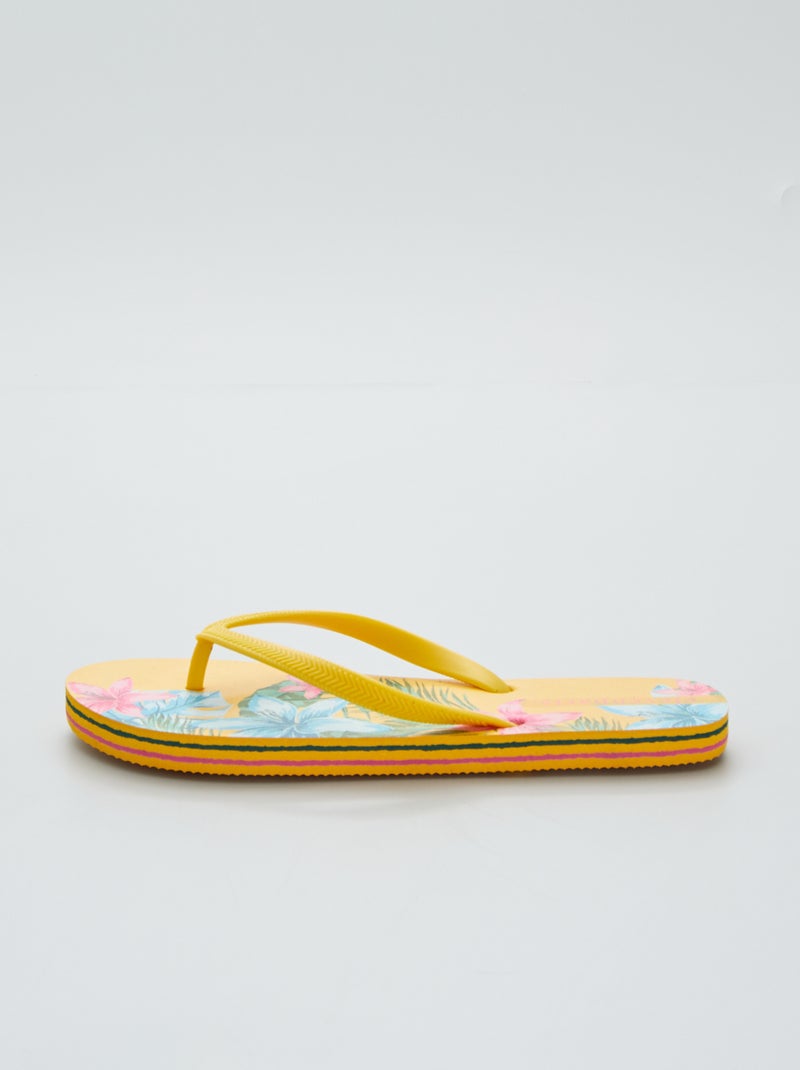 Chinelos 'Eleven Paris' com estampado 'flores' AMARELO - Kiabi