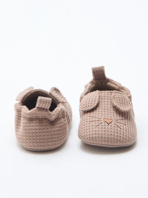 Chinelos em gaze de algodão + orelhas de animais - Kiabi