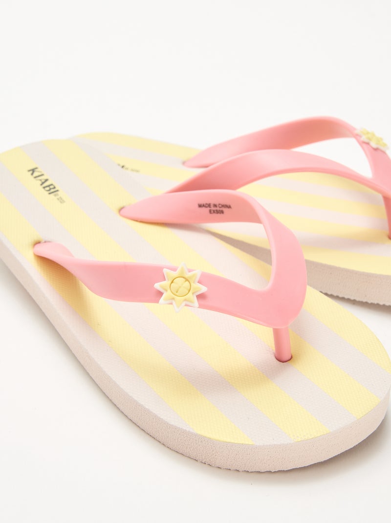 Chinelos estampados Amarelo - Kiabi