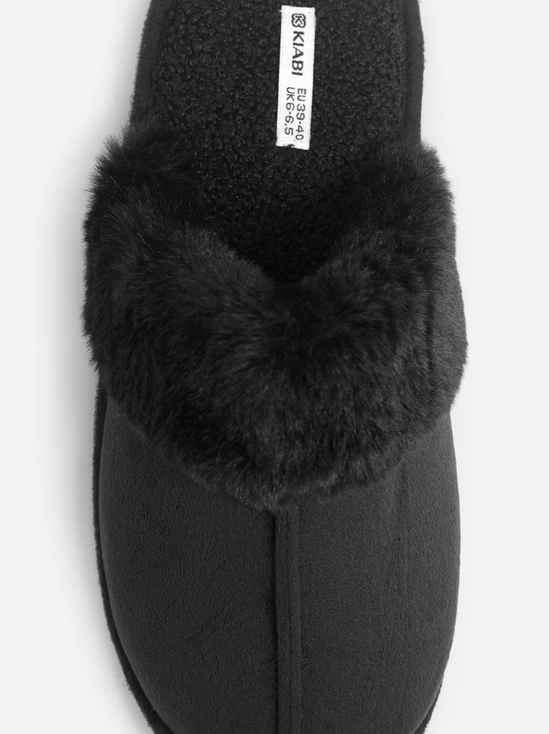 Chinelos forrados Preto - Kiabi