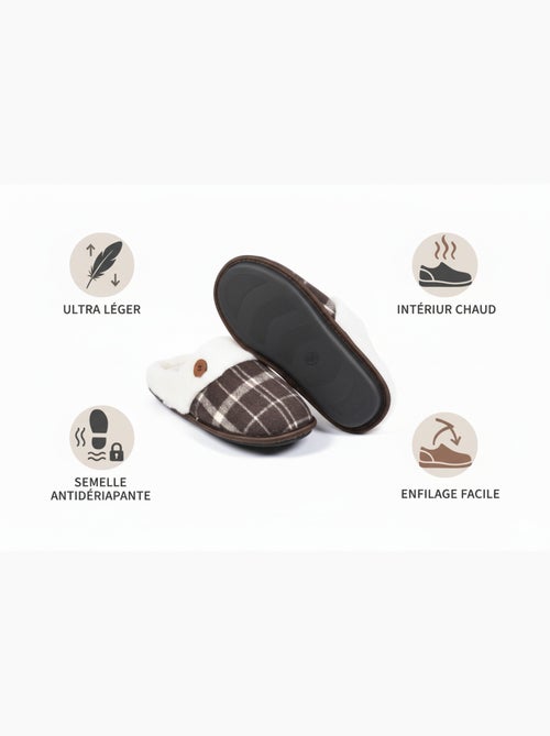 Chinelos homem Jacquard xadrez MU9732 - Kiabi Chinelos homem Jacquard xadrez MU9732 - Kiabi