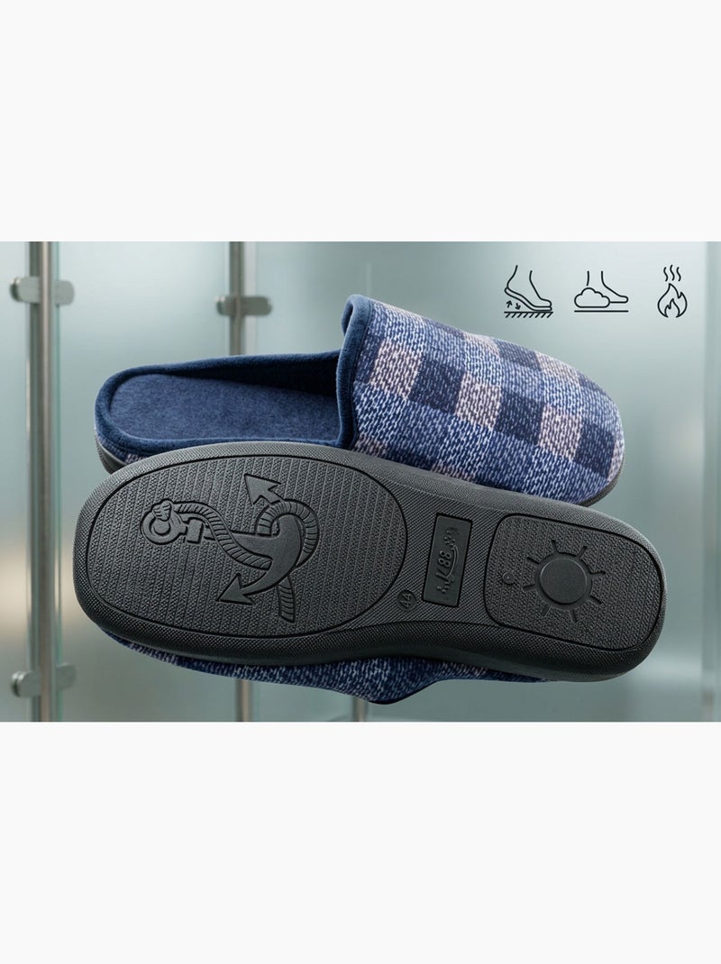 Chinelos Homem Mula Quentes Antiderrapantes Conforto OZABI Azul - Kiabi
