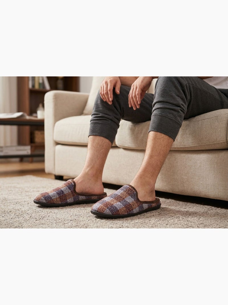 Chinelos Homem Mula Quentes Antiderrapantes Conforto OZABI Castanho - Kiabi