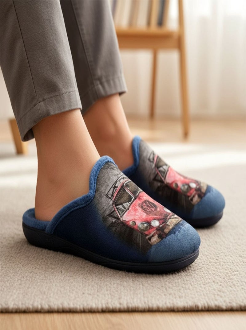 Chinelos Homem Mule Fantasia PHOTOPRINT Azul Vermelho - Kiabi