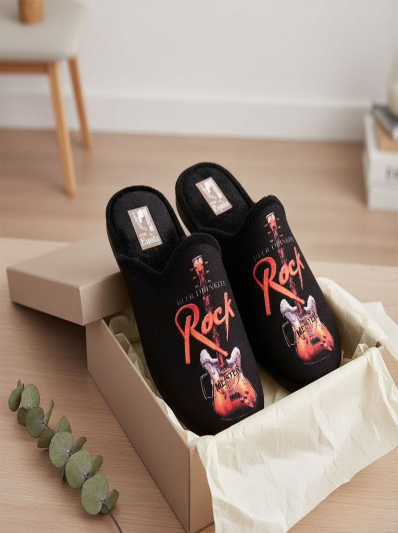 Chinelos Homem Mule Fantasia PHOTOPRINT Preto Laranja - Kiabi