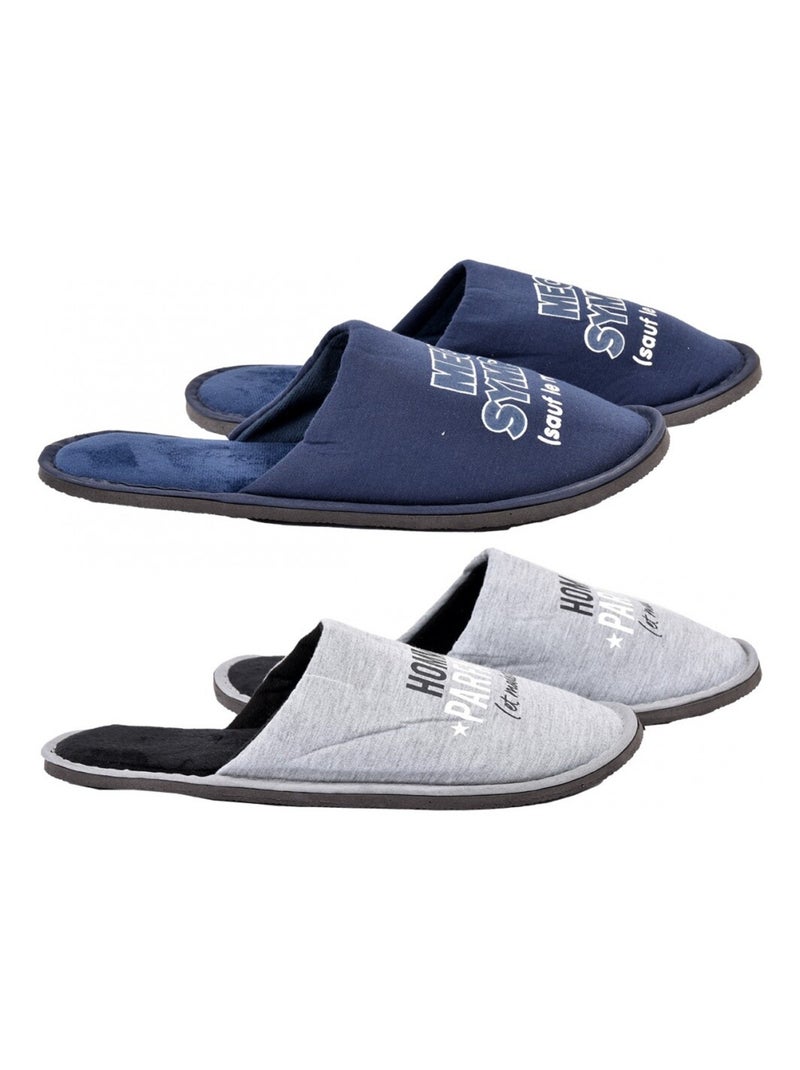 Chinelos homem pack de 2 Azul-cinza - Kiabi