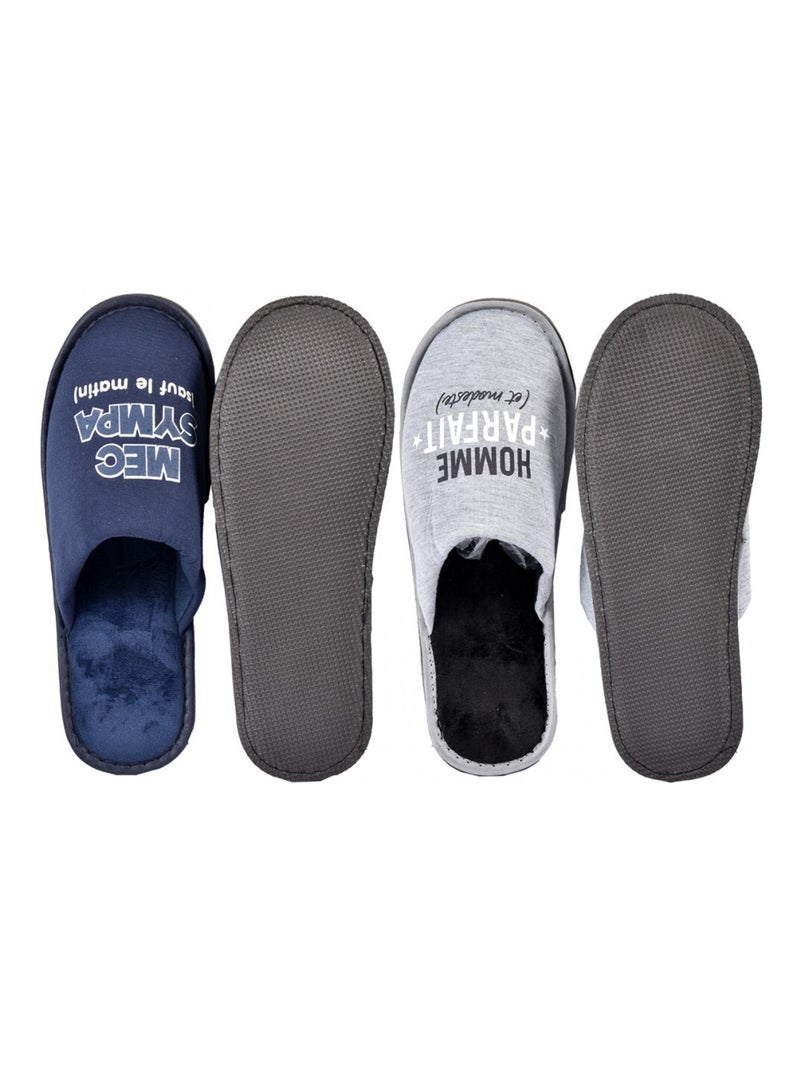 Chinelos homem pack de 2 Azul-cinza - Kiabi