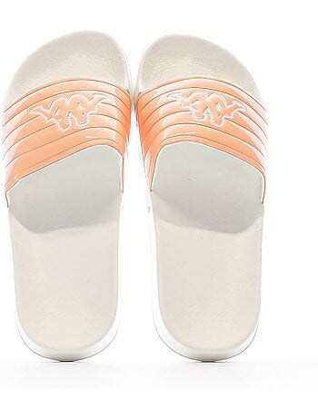 Chinelos kappa noles para mulher branco/laranja