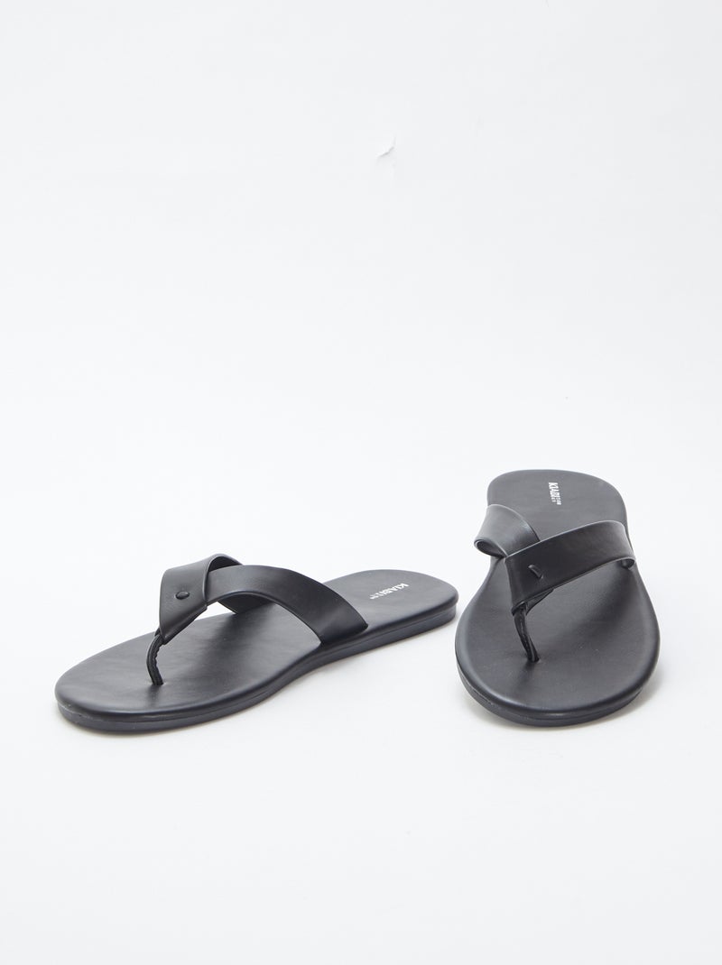 Chinelos lisos PRETO - Kiabi