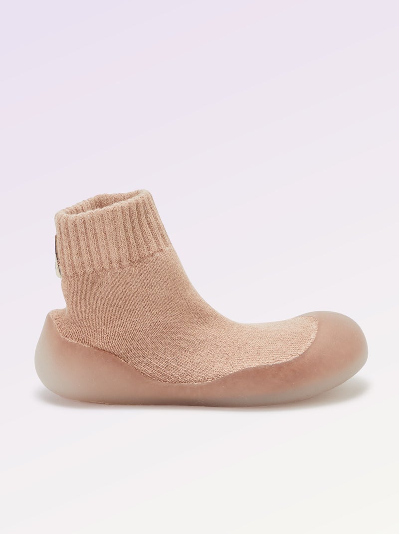 Chinelos Meias de Motricidade 3 'Primeiros Passos' - Kitchoun Rosa - Kiabi