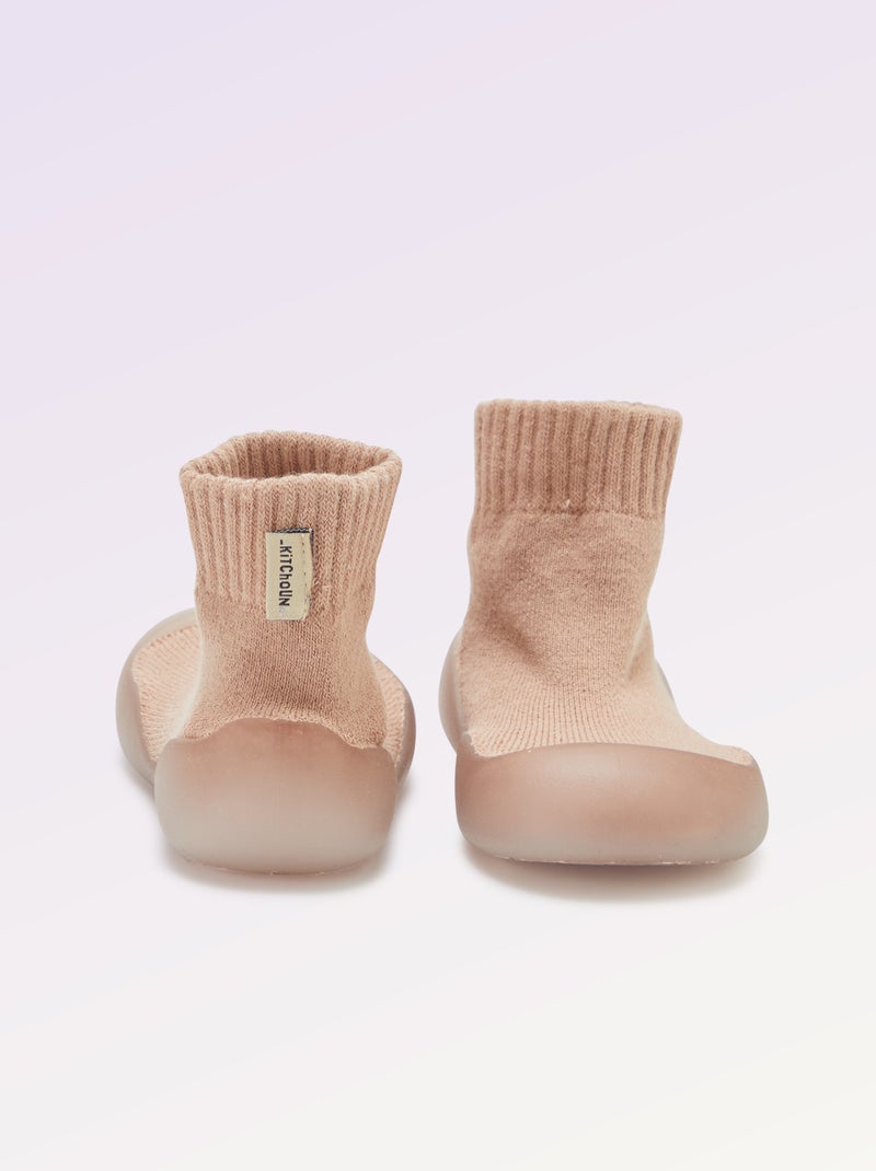 Chinelos Meias de Motricidade 3 'Primeiros Passos' - Kitchoun Rosa - Kiabi