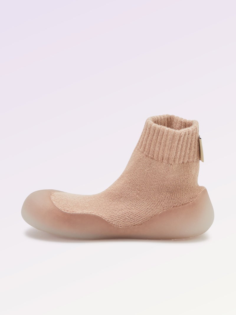 Chinelos Meias de Motricidade 3 'Primeiros Passos' - Kitchoun Rosa - Kiabi