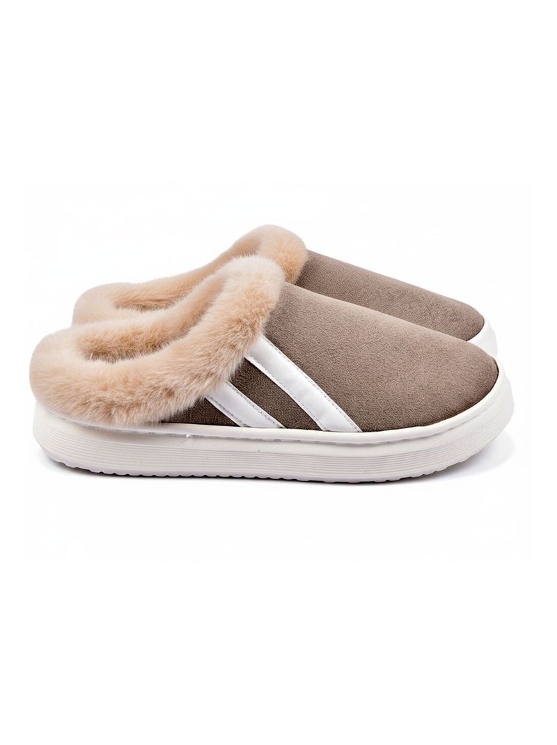 Chinelos mistos inverno forrados ND10929 Castanho - Kiabi