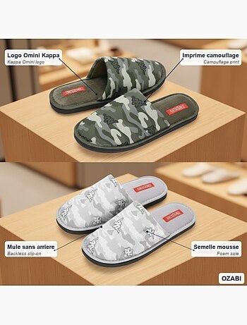 Chinelos Mulas Homem Acolchoados KAPPA Pack 2 Pares