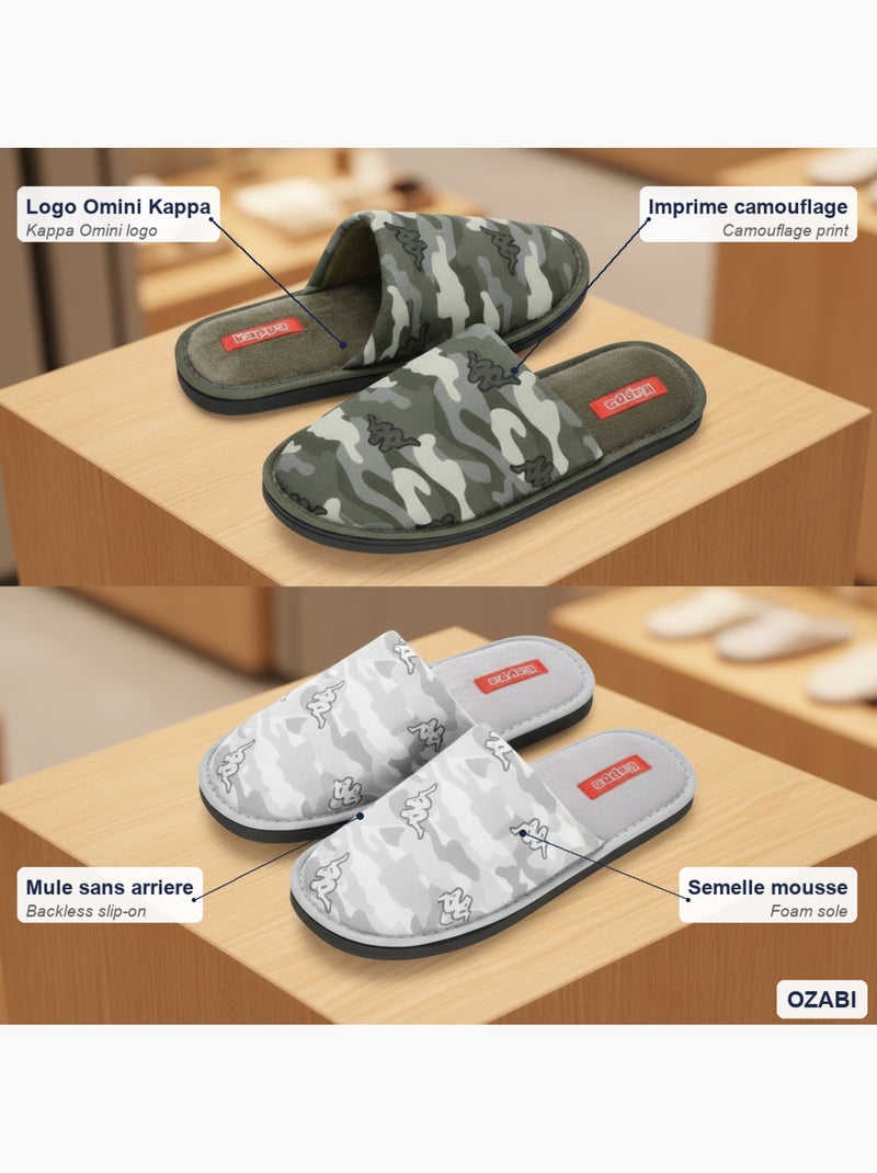Chinelos Mulas Homem Acolchoados KAPPA Pack 2 Pares Cinza-cáqui - Kiabi