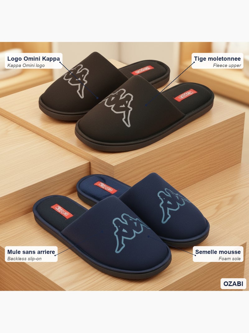 Chinelos Mulas Homem Acolchoados KAPPA Pack 2 Pares Preto Azul - Kiabi