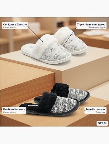 Chinelos Mulas Mulher Gola Pele CXL Pack 2 Pares
