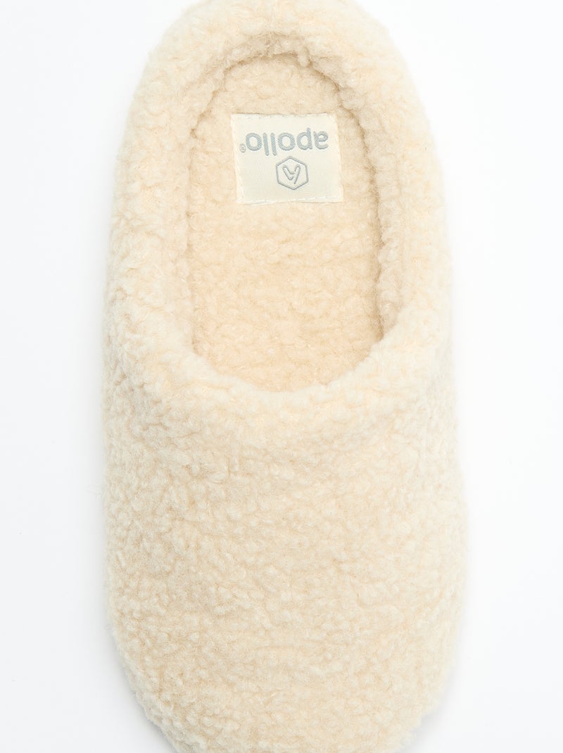 Chinelos mule forrados a pelo Branco - Kiabi