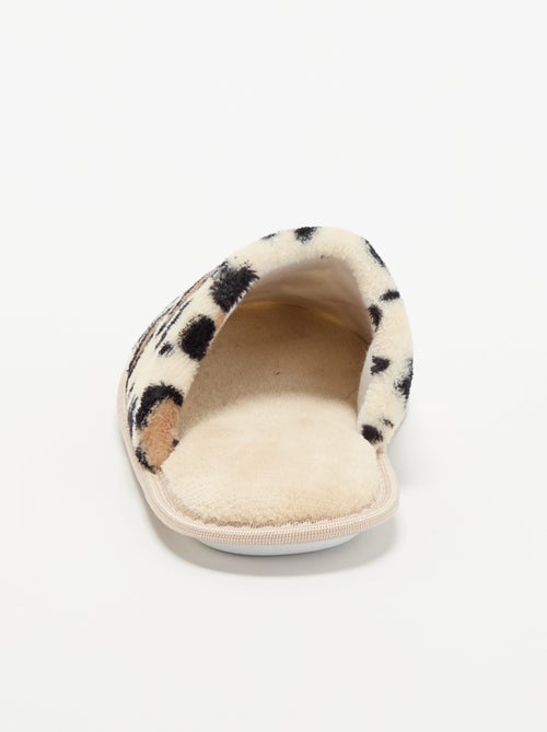 Chinelos mules com estampado leopardo - Kiabi
