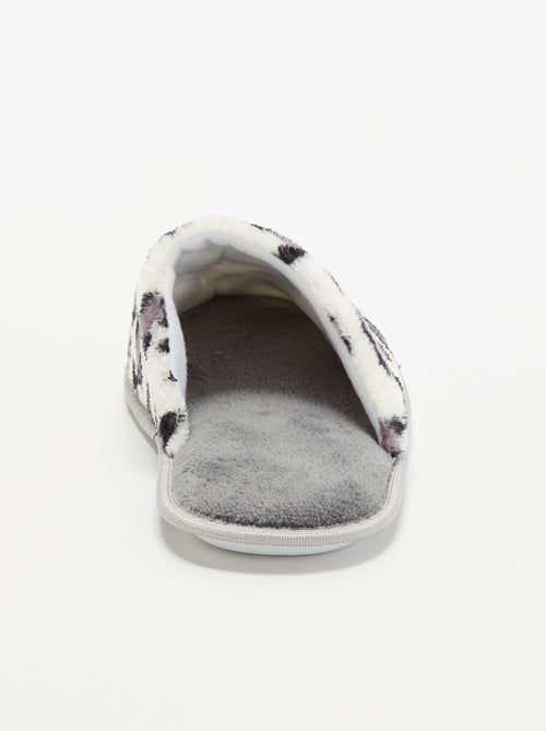 Chinelos mules com estampado leopardo - Kiabi