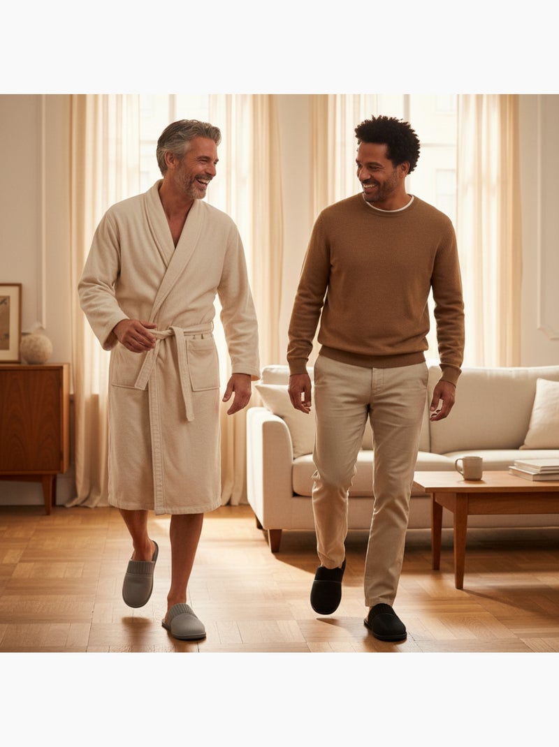 Chinelos Mules Homem Côtelados Pack 2 Pares OLIVER GRANT PARIS Preto Cinza - Kiabi