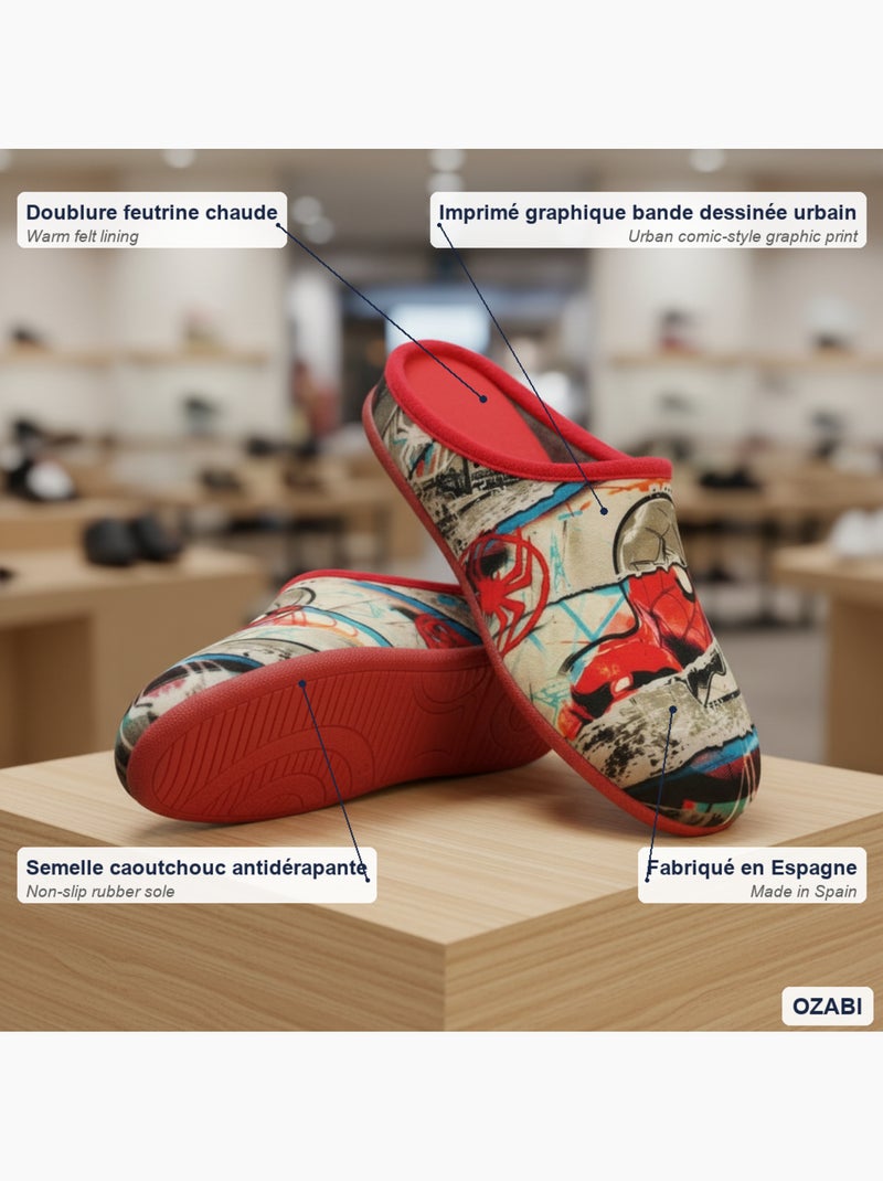 Chinelos mules homem ozabi fantasia espanha Vermelho - Kiabi
