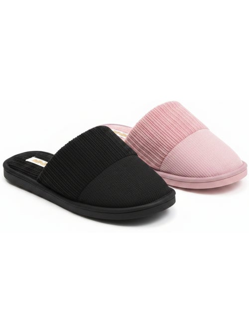 Chinelos Mules Mulher Pack 2 Pares Haste Canelada Sola Espuma INFINITIF PARIS - Kiabi Chinelos Mules Mulher Pack 2 Pares Haste Canelada Sola Espuma INFINITIF PARIS - Kiabi
