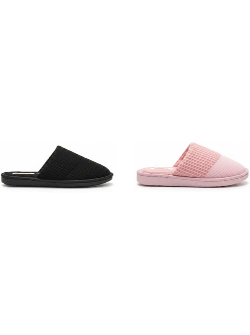 Chinelos Mules Mulher Pack 2 Pares Haste Canelada Sola Espuma INFINITIF PARIS - Kiabi Chinelos Mules Mulher Pack 2 Pares Haste Canelada Sola Espuma INFINITIF PARIS - Kiabi