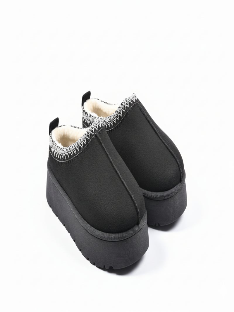 Chinelos Mulher Inverno Mule Estilo Escandinavo MD9769 Preto - Kiabi